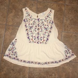 SALE ❤️ Umgee 🌼 Floral Embroidered Cream Top M